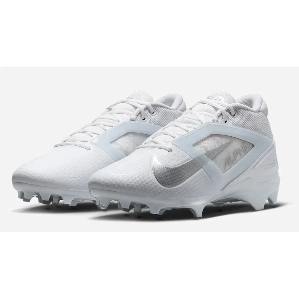 Nike Alpha Menace 4 Pro Football Cleats Men's Size 9 White Silver‎ FD7037-101